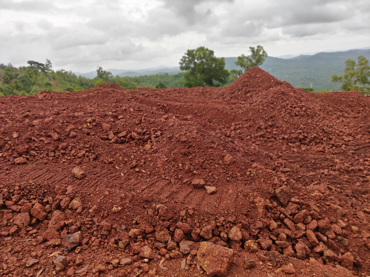 Tierra Milestone processed laterite stockpiles at Karnataka processing yard
